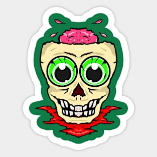 Skull brains Sticker